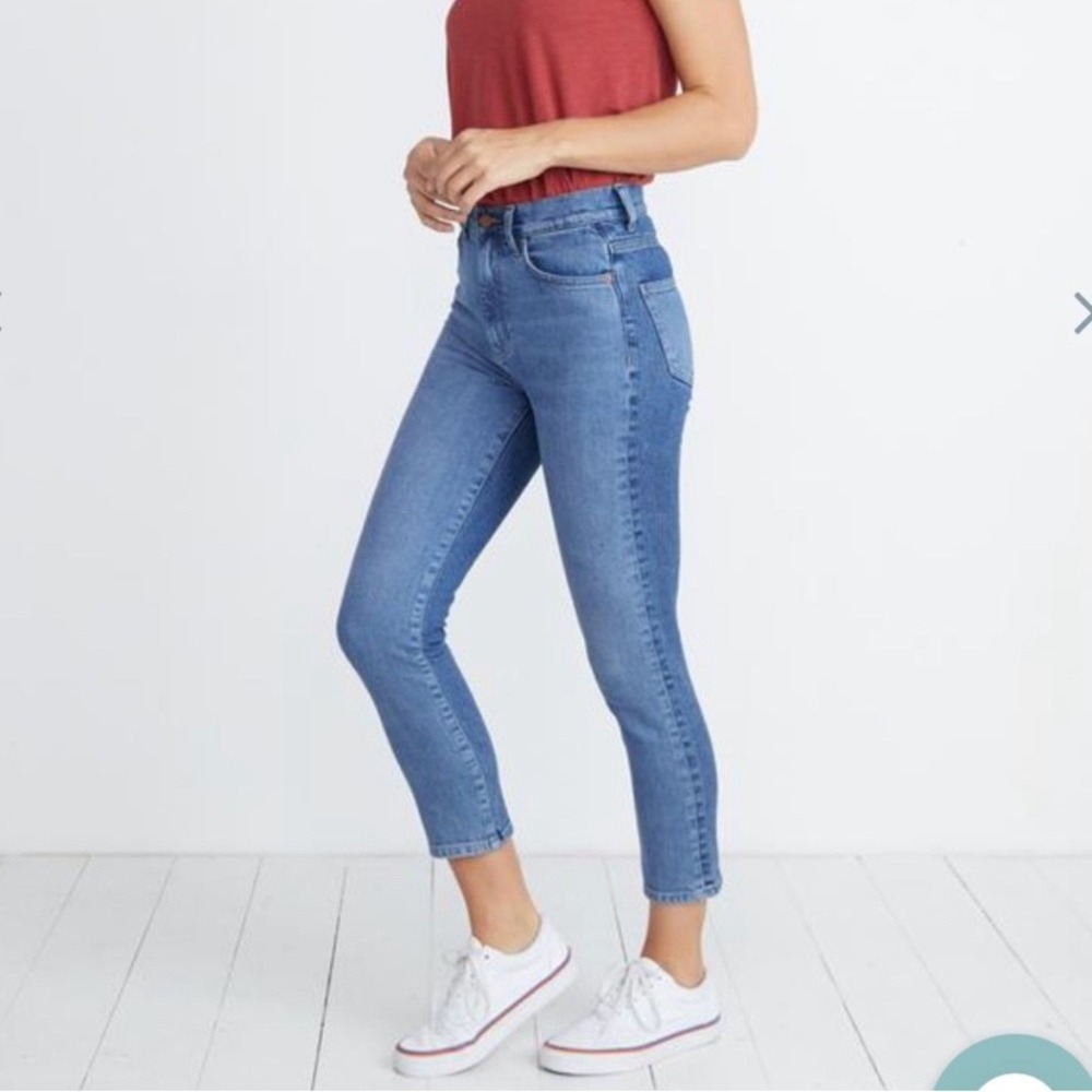 NEW Marine Layer Cleo Jean High Rise Skinny Blue Denim Stretch Ankle Size 30